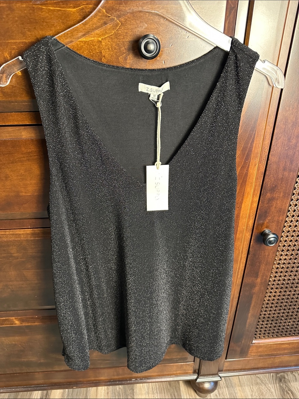 Z SUPPLY Vagabond Sparkle Tank Top Black SIZE  MEDIUM NEW WITH TAGS